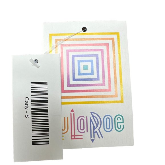 LuLaRoe Retired Carly Dress S Black Brown Print SS Hi-Low Hem NWT - Picture 5 of 9